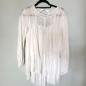 En Creme lace shirt dress